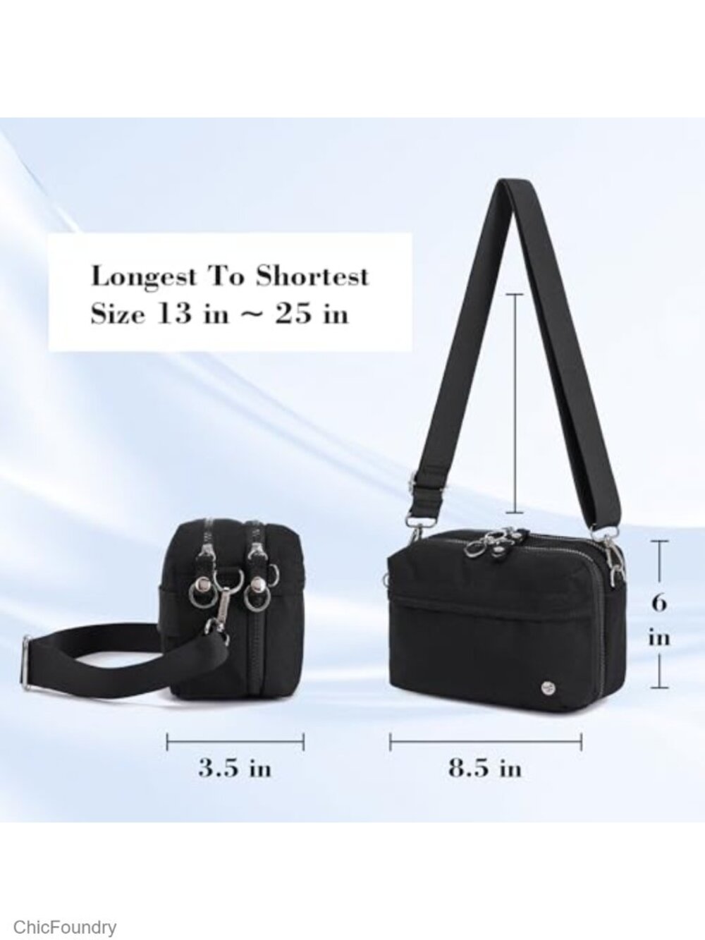 Small Nylon Crossbody Bag with RFID Anti Theft, Multi Pockets for Travel - Picture 3 of 6